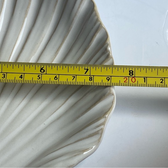 Scallop Shell Plate Trinket Dish 7.5” Ceramic Ivory Realistic Candy Decor New - Picture 6 of 16